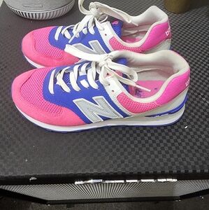 New Balance Women's WL574SB Size 9 Pink/Royal  blue